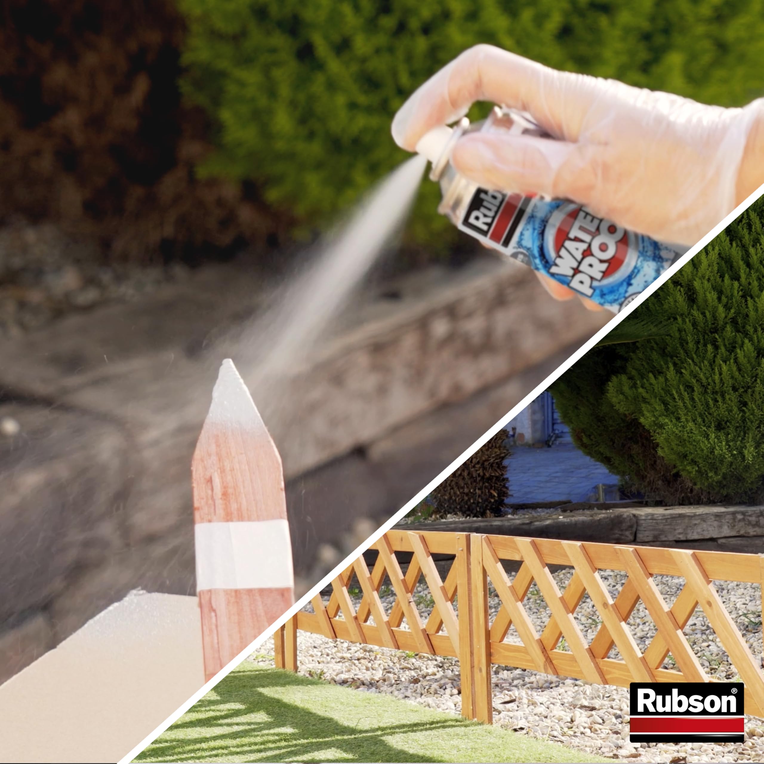 Rubson – Aquablock Revêtement d'Étanchéité en Spray Gris 300 ml, spray d'étanchéité pour colmater fuites et fissures, caoutchouc liquide pour réparations séchage rapide