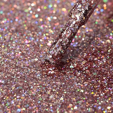 Summer Nail Colors 2025: Pink Glitter Gel Polish