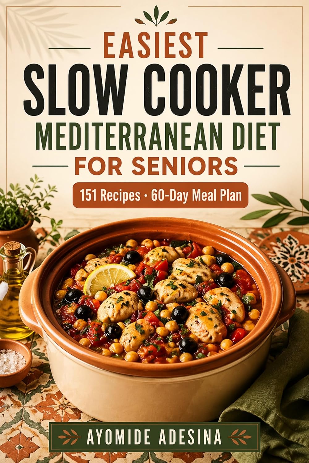 Easiest Slow Cooker Mediterranean Diet for Seniors: 150+ Easy One-Pot Mediterranean Recipes for Seniors — With Full Nutrition Data, a 60-Day Meal Plan, ... Guide, and Swap Tips for Every Recipe