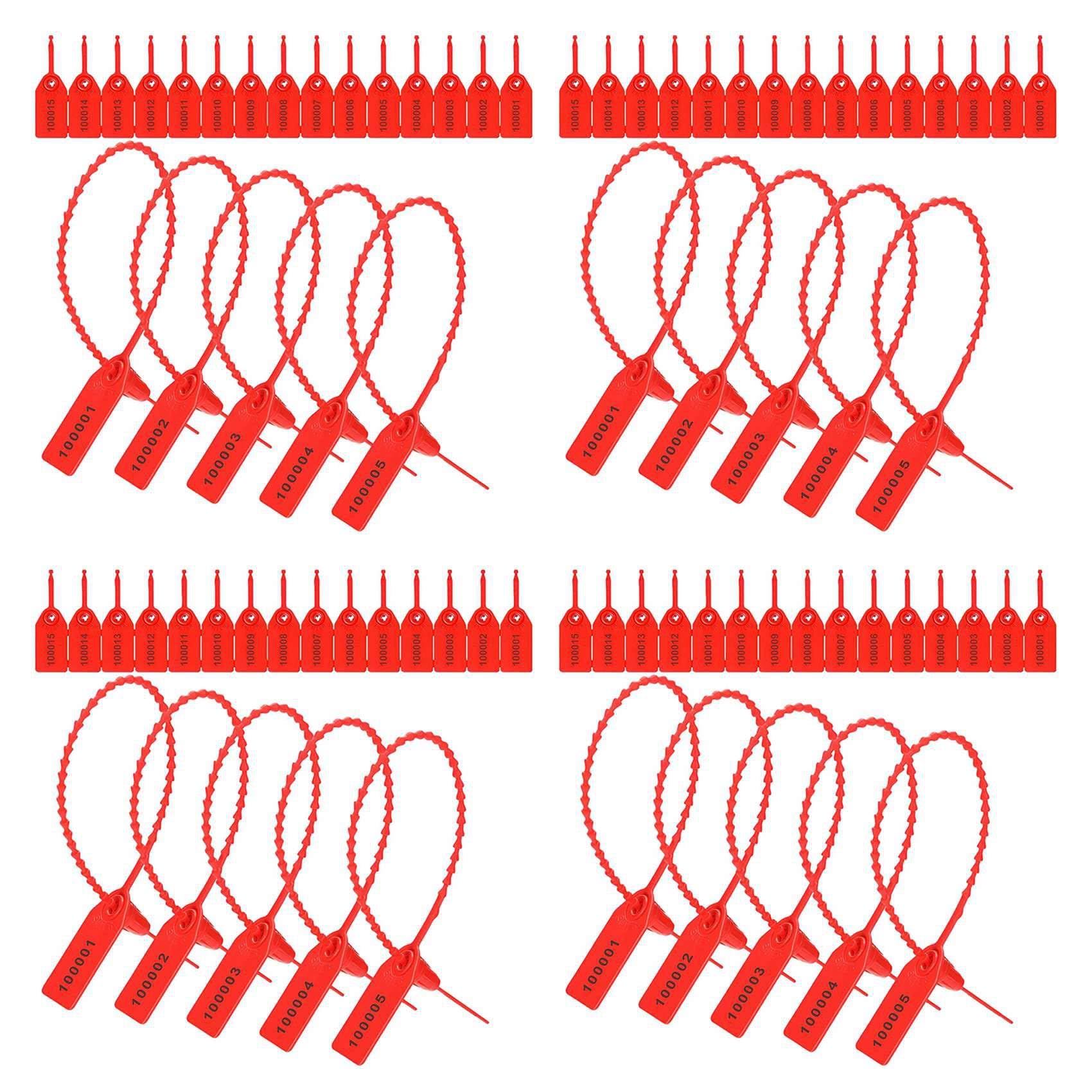 Ctrlzs Black/Red 4000 Pcs Plastic Tamper Seals Fire Extinguisher Tags Security Tags Seals Safety Numbe Zip Ties Labels