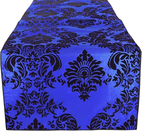 Miniatura 9 de lovemyfabric Camino de mesa de damasco flocado de tafetán para bodas, despedidas de soltera, baby shower, cena, eventos especialesgraduación y