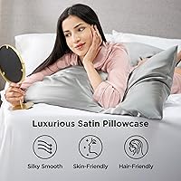 Vista 127 de Bedsure Fundas de almohada de satén, similares a las fundas de almohada de seda tamaño Queen, juego de 2, fundas de almohada para mujeres que