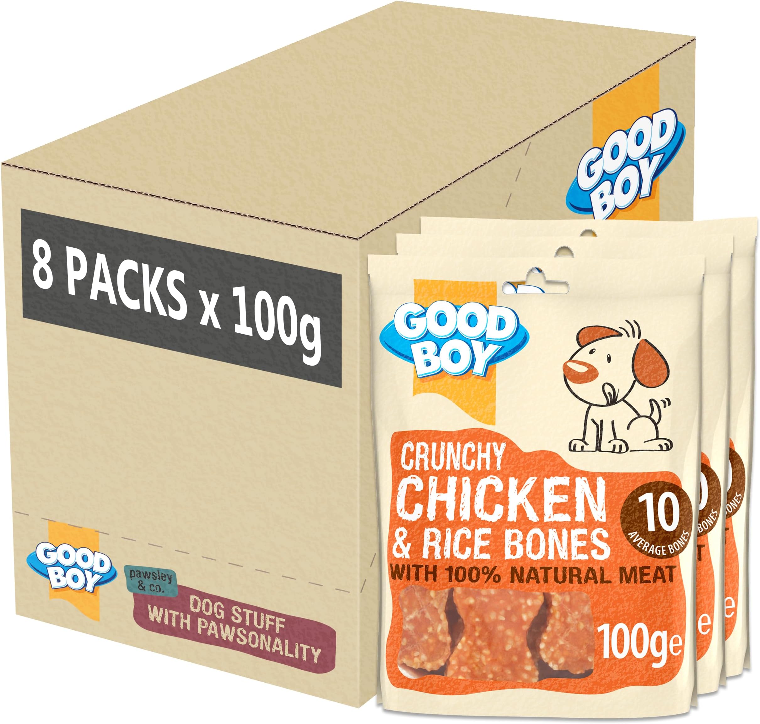 Armitage Good Boy Crunchy Chicken & Rice Bones 100gm Dog Treat