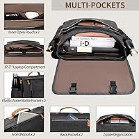 Vista 5 de ESTARER Men's Messenger Bag 17.3 Inch Upgraded, Water-resistant Canvas Laptop Bag, Computer Shoulder Bag for College Travel Work, Dark Grey