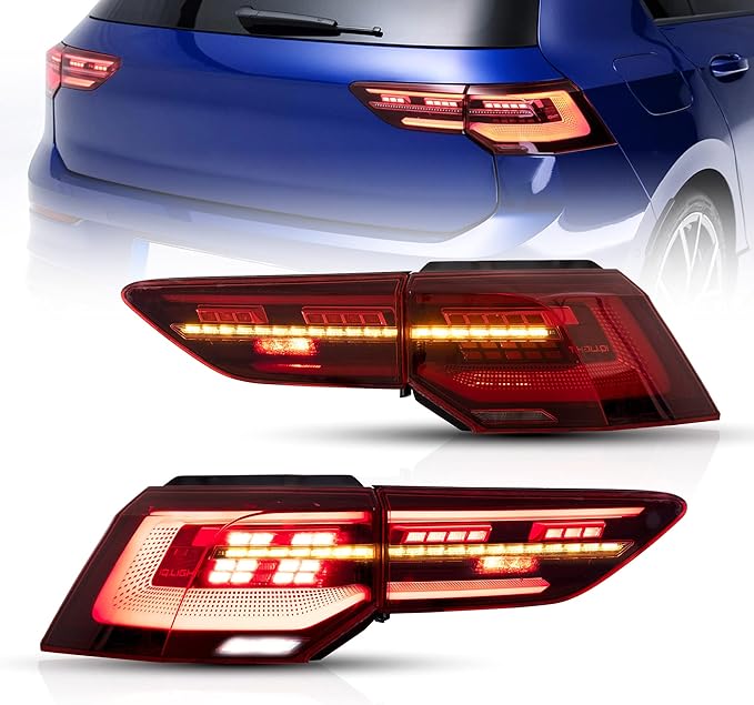 2 Strisce Riflettenti Nere Per Paraurti Posteriore Golf 8 MK8 (2020-2022) - Stile Nido D'Ape - Foto 3