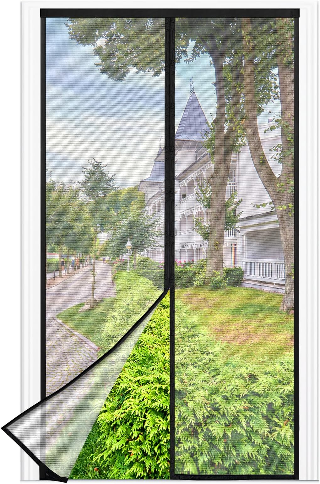 Siatka na owady do drzwi balkonowych z magnesami, 65 x 200 cm, czarna zdjęcie 7