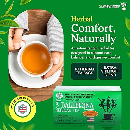 Vista 3 de Té 3 Ballerina, extra fuerte, bebida dietética, naranja, 18