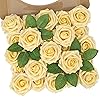 N&T NIETING Artificial Flowers, 25Pcs Fake Flowers Goose Yellow Roses Perfect for DIY Wedding Bouquets Centerpieces Bridal Shower Party Home Flower Arrangement Decorations