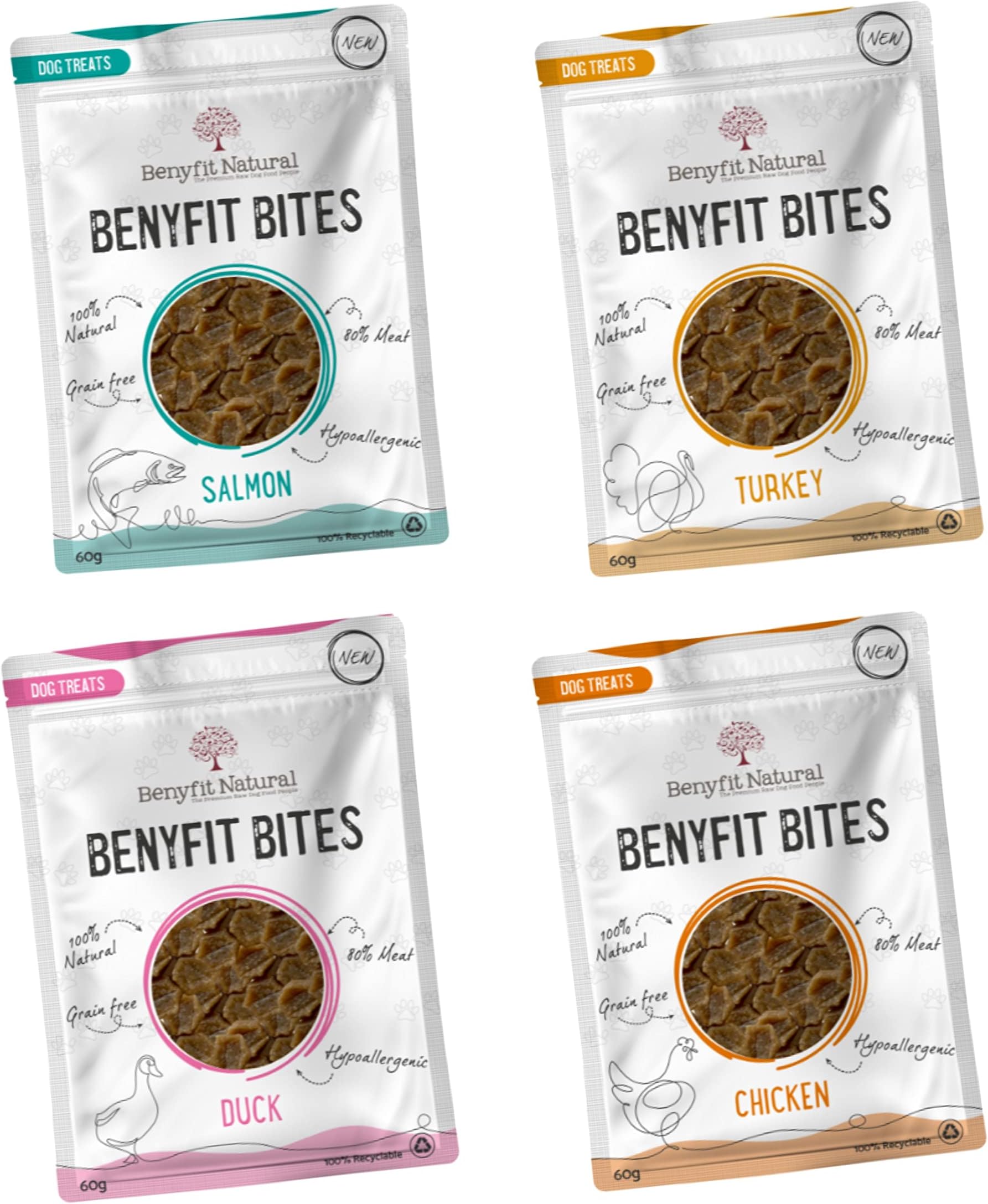 Bella & Duke Hearty Ox Bites for Dogs Beef Hearts Snack with Organic
