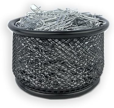 Paper Clips, Silver Paper Clips, for Office and Personal Document Organization - 1000 Pcs - with Free Mesh Paper Clip Holder, Paper Clip Organizer Included (Jumbo)