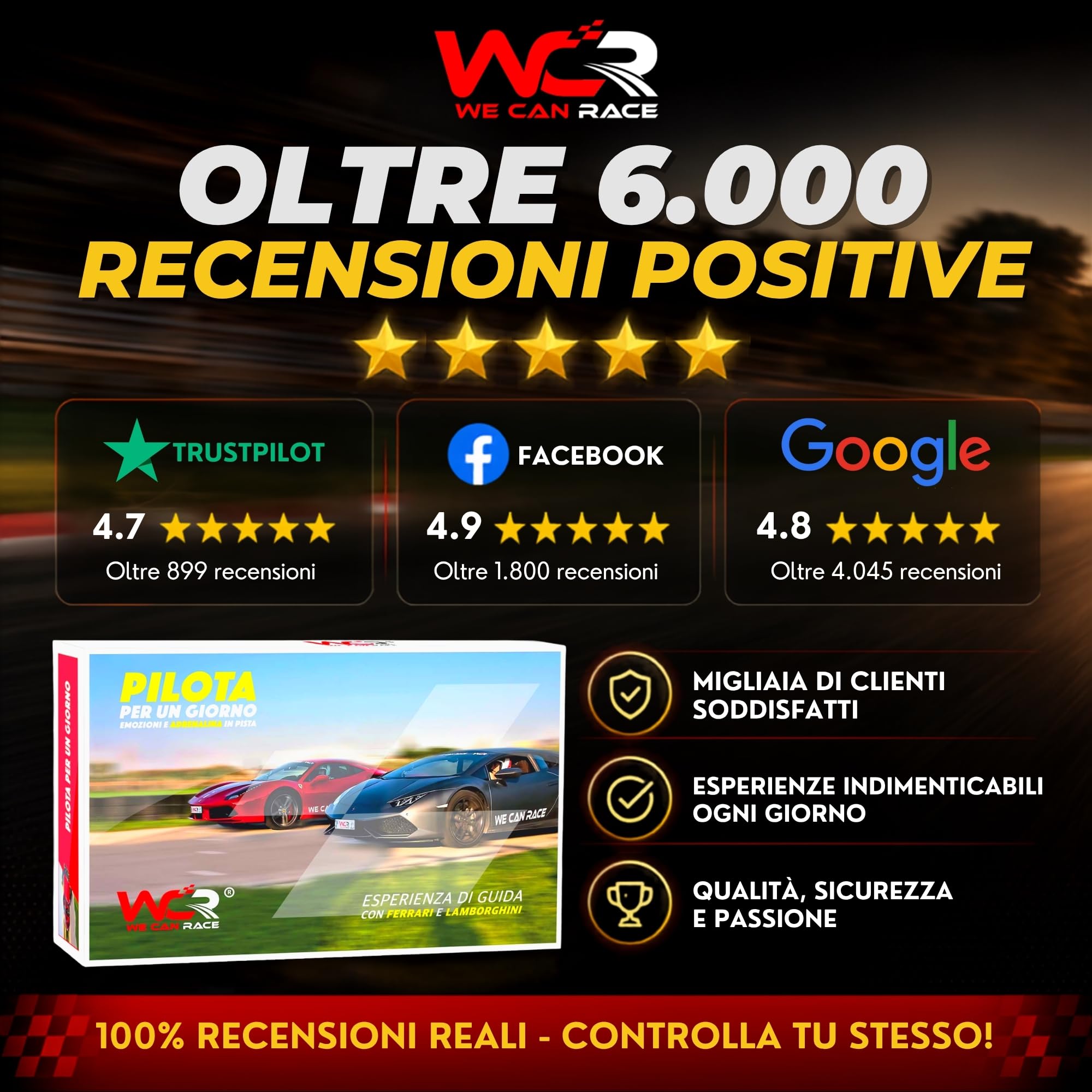 Cofanetto Vettel - Cofanetto Regalo Uomo o Donna - Esperienza di Guida in Supercar Fino a 6 Giri - Idee Regalo per Lui e lei Compleanno Laurea Amici Gift Box Massima Adrenalina Motori
