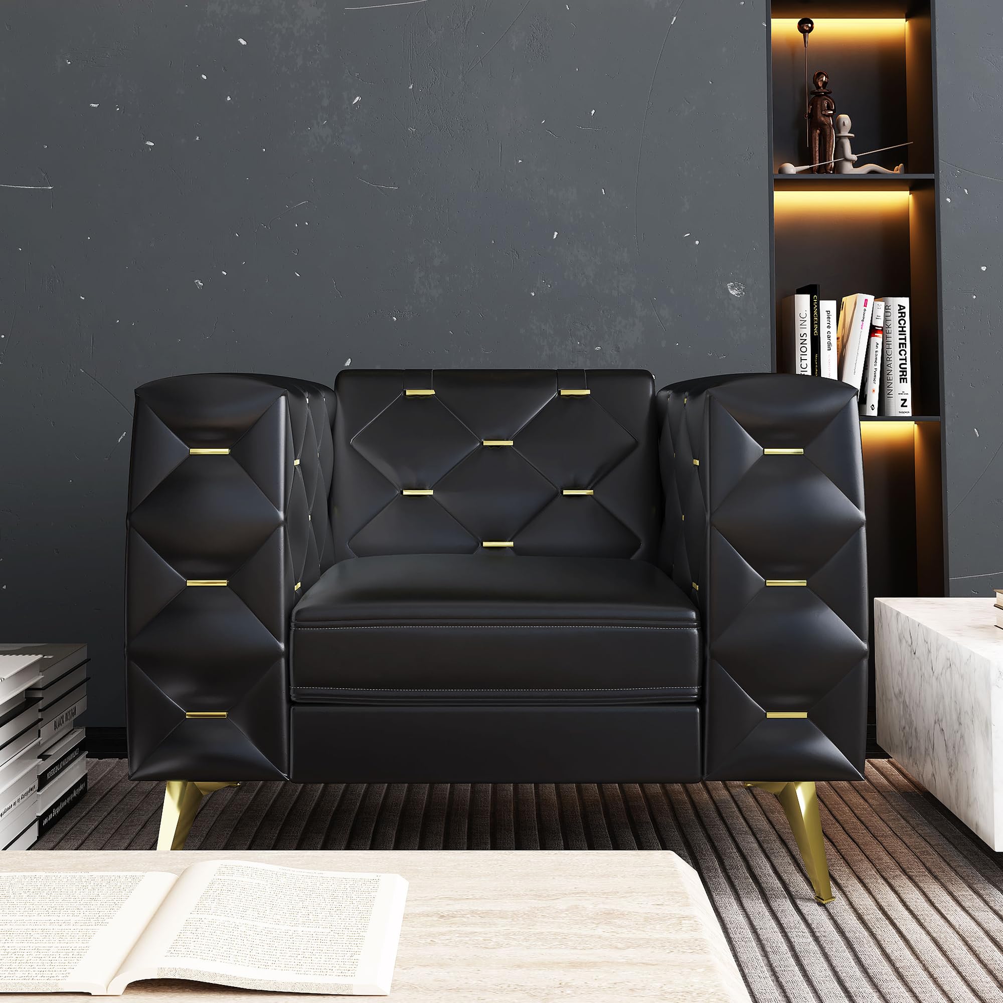 Amazon.com: Chesterfield Chair, Faux Leather Upholstered