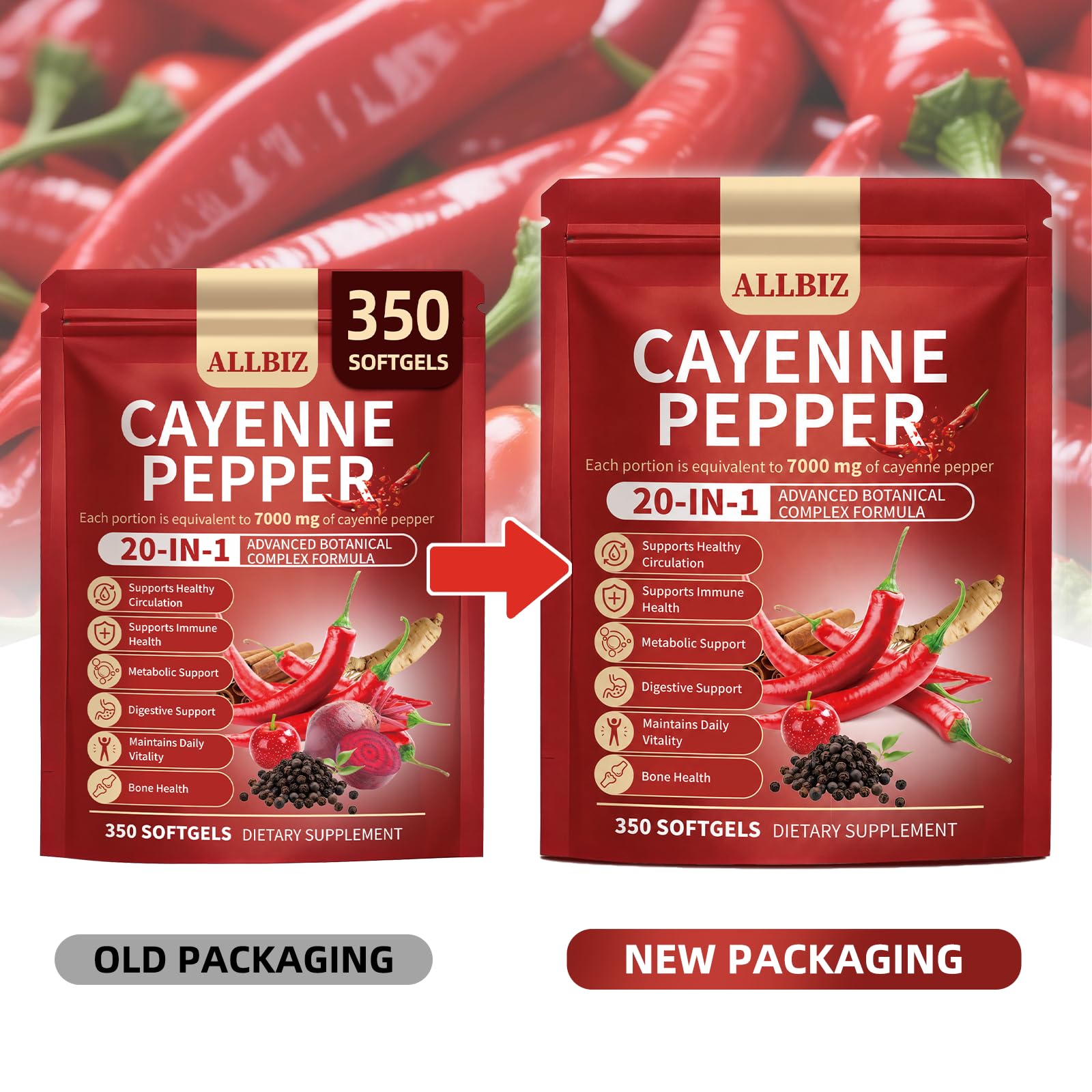 ALLBIZ 20-in-1 Organic Cayenne Pepper Capsules Supplement 7000mg — Amazon image 8