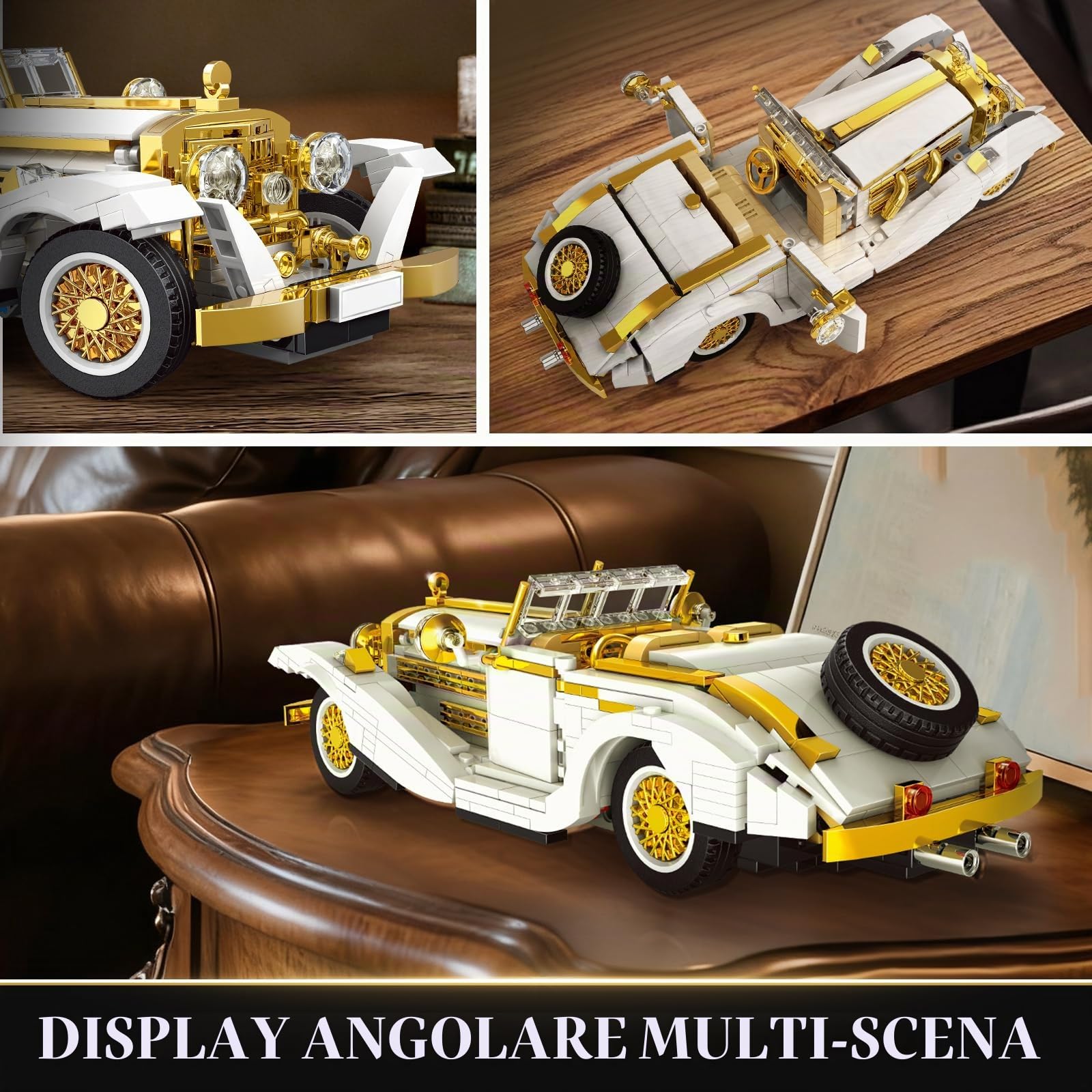 Mould King 10003 Technik Auto Vintage, Macchina da Costruire per Adulti, da Collezione in Stile Retro Antico