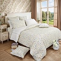 Vista 31 de FADFAY Elegante juego de funda de edredón de cachemira, ropa de cama clásica de cachemira dorada, transpirable, 100% algodón percal, ultra suave