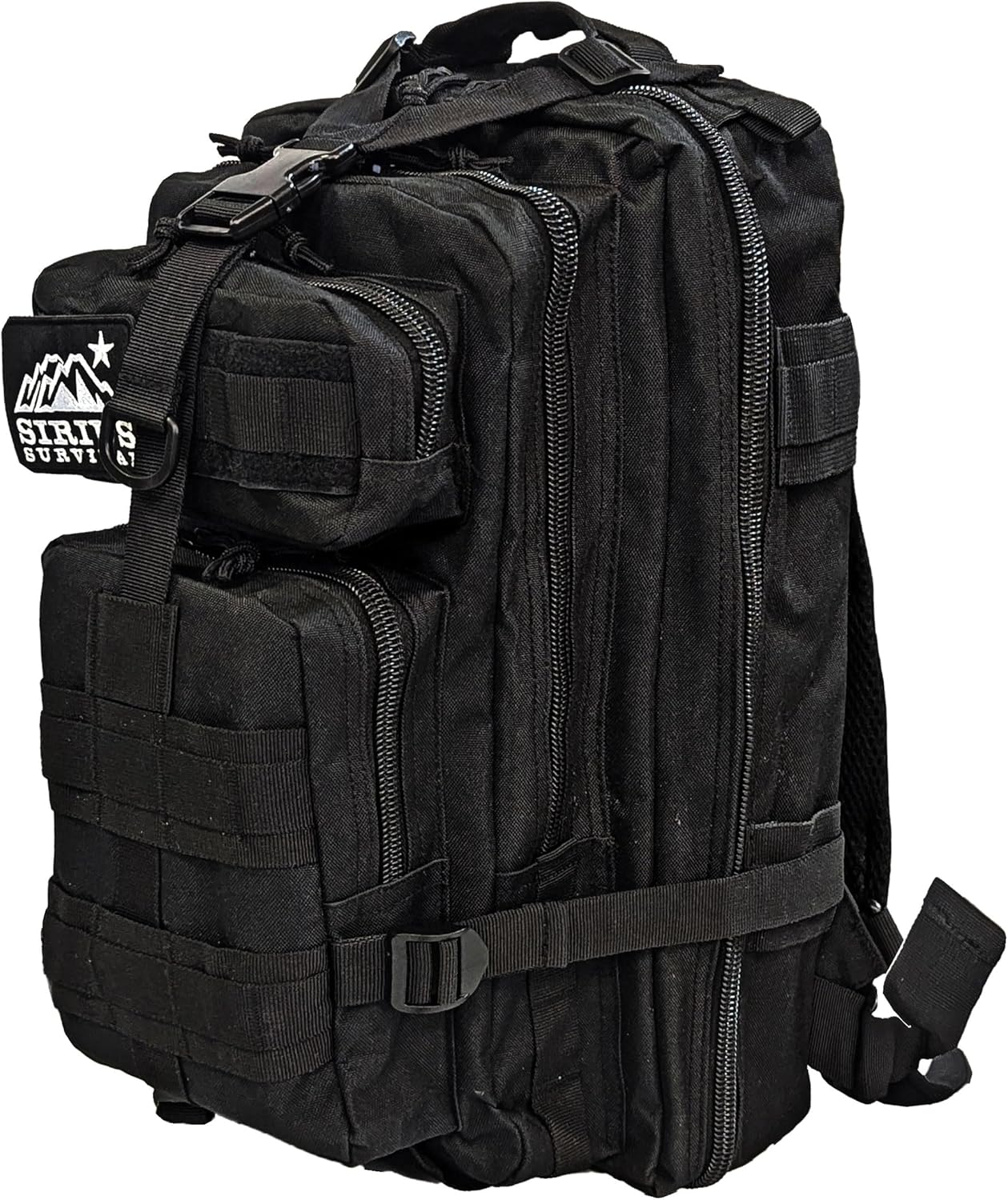 Sirius Tactical Backpack - 30L Capacity - Heavy Duty 900D Polyester - Hunting, Hiking or Camping Backpack – Military Backpack (Black)