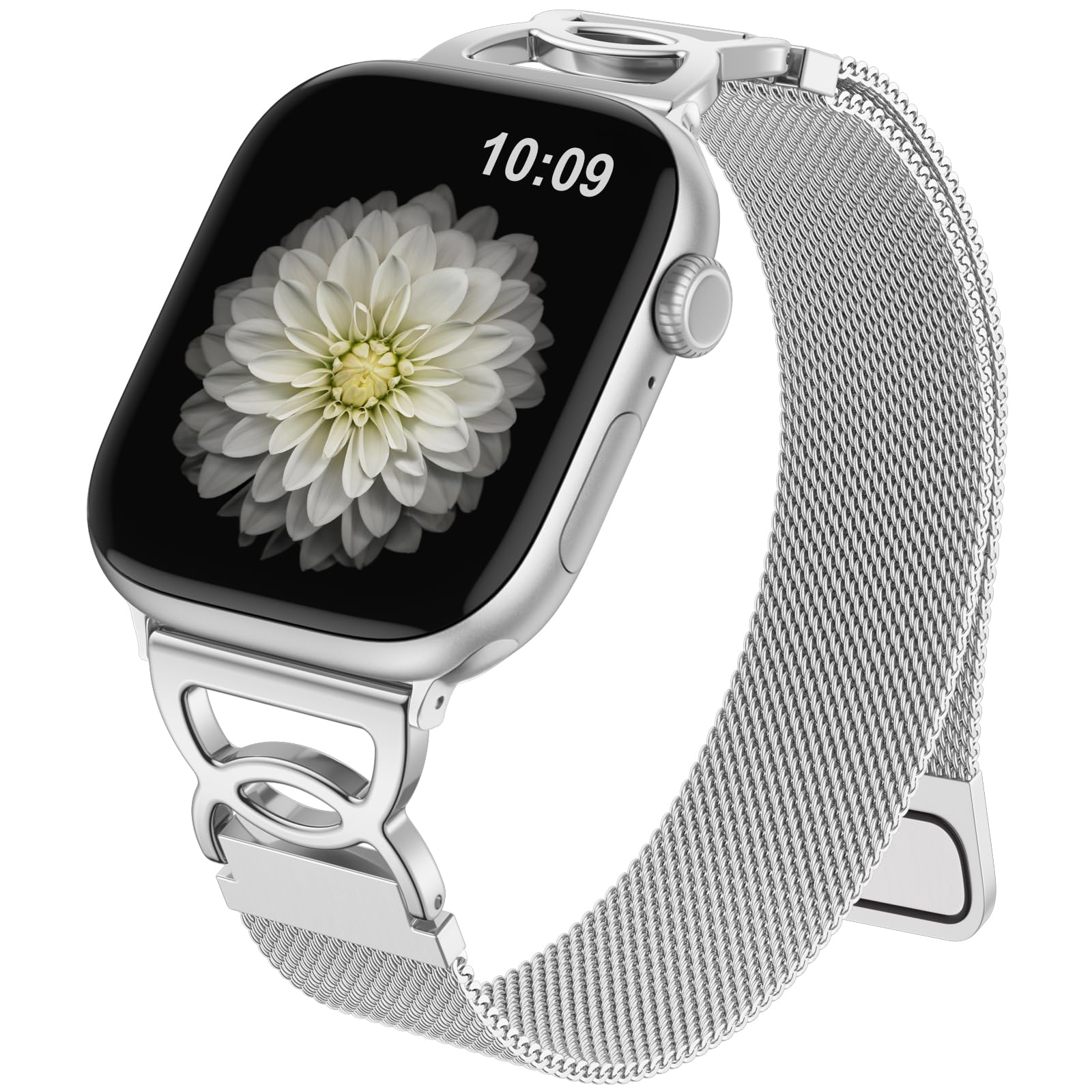 Adorve Slim Milanese loop Compatible with Apple Watch Bands 40mm 41mm 38mm 42mm 44mm 45mm 46mm 49mm Women, Thin Stainless Steel Mesh Loop Magnetic