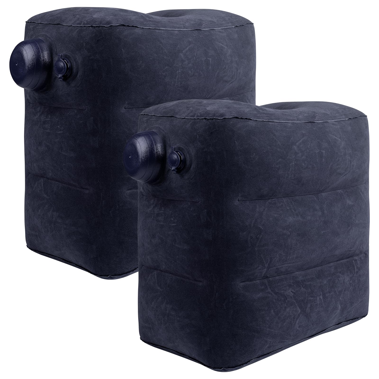 Photo 1 of 2 Pack Inflatable Foot Rest for Air Travel,Airplane Travel Foot Rest Adjustable Height,Car/Airplane,Footrest Pillow with Pump for Office,Airplane,Train,Cars,Home