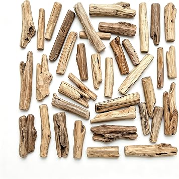20Pcs Natural Driftwood Pieces - Mixed-Size Beach Decor for DIY Crafts | Rustic Wood Slices and Branches for Vase Fillers, Photo Frames,Craft Supplies, Natural Wood Crafts