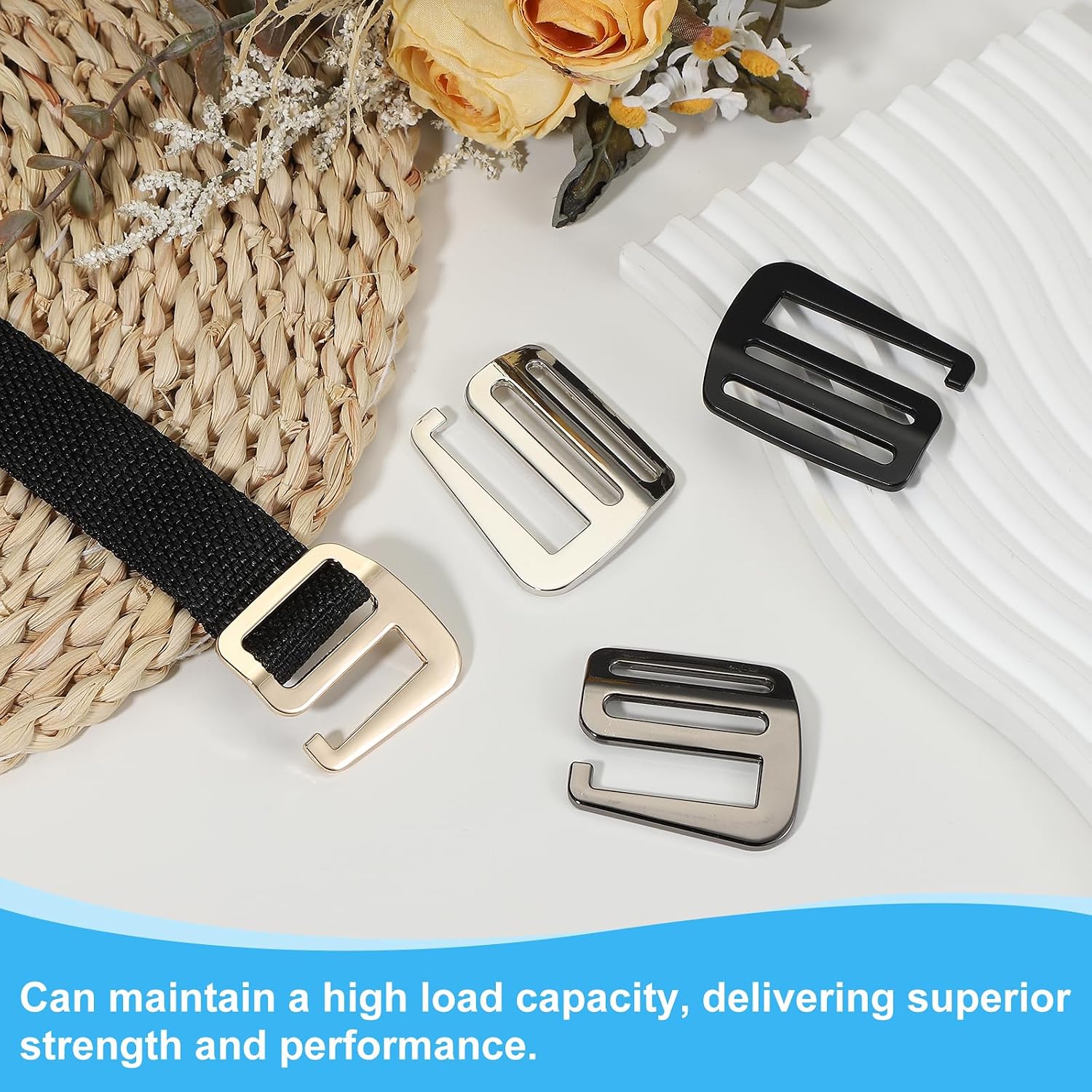 PATIKIL g Hook Webbing Slide Buckles, Metal g Hooks Webbing Buckles Clips Adjustable Buckle image 5
