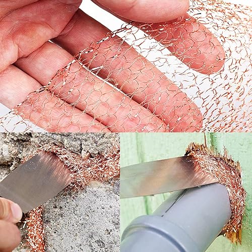 Miniatura 5 de Rollo de malla de cobre de 5 x 100 pies y 5 piezas de malla de acero inoxidable para tapón bloqueador barriles de pistola limpia tela de relleno