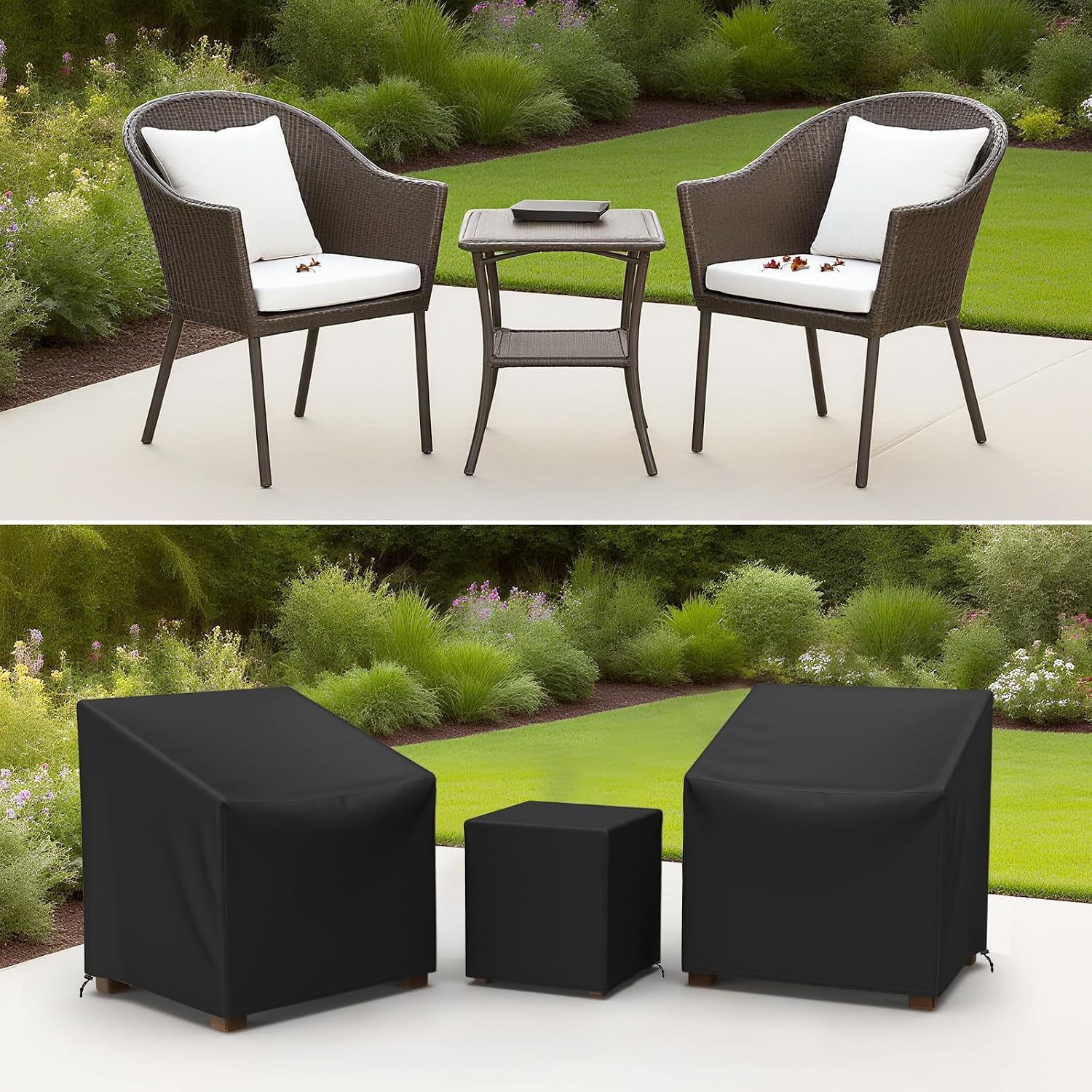 Gasadar Patio Chair Cover - 2 Pack, 32.3"W x 30.3" D x 31.5" H view 2