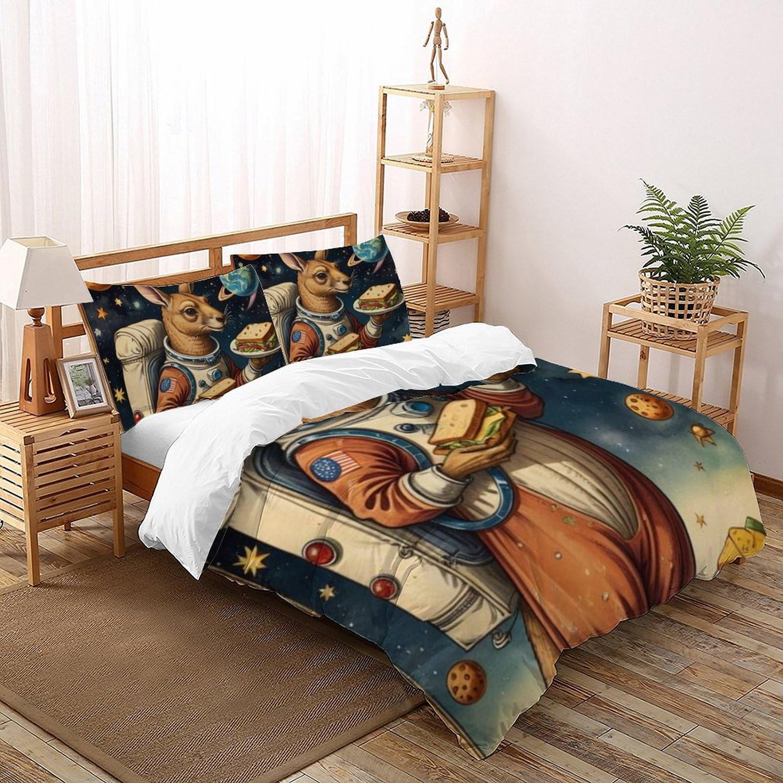 Housse de couette 260x220cm Animaux résolvant le repassage difficile