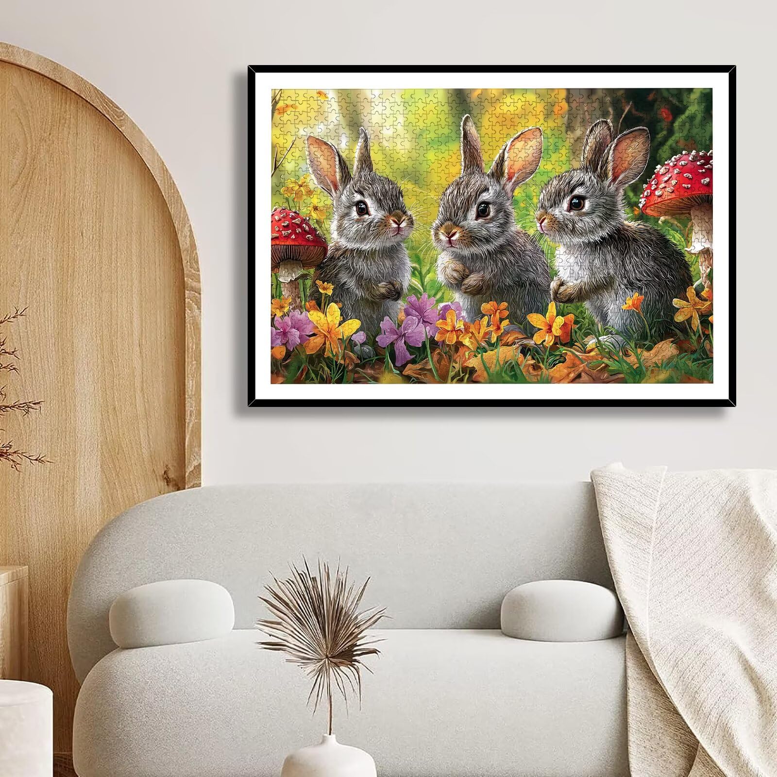 Puzzle 1000 Pezzi Coniglio, Puzzle Animale 1000 Pezzi Arte per Adulti e Bambini, Misura: 75x50 cm, Puzzles Legno per Adulti con Squisita Scatola di Imballaggio, Idea Regalo Donna, Regalo Uomo, -8957