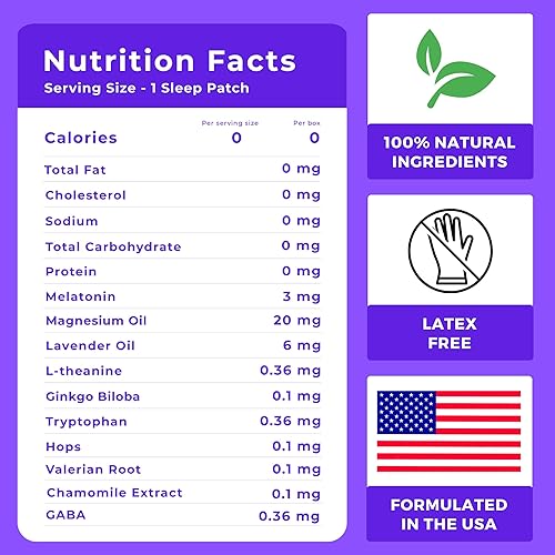 Miniatura 6 de PATCH4U 42 parches para dormir para adultos extra fuertes, acción rápida, ingredientes 100% naturales, agradables al tacto y fáciles de aplicar,