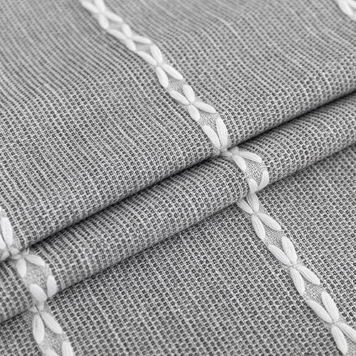 Miniatura 5 de Lipo Manteles impermeables para mesas rectangulares, 55 x 70pulgadas, color Gris Manteles de tela de lino resistente, sin arrugas, resistente al