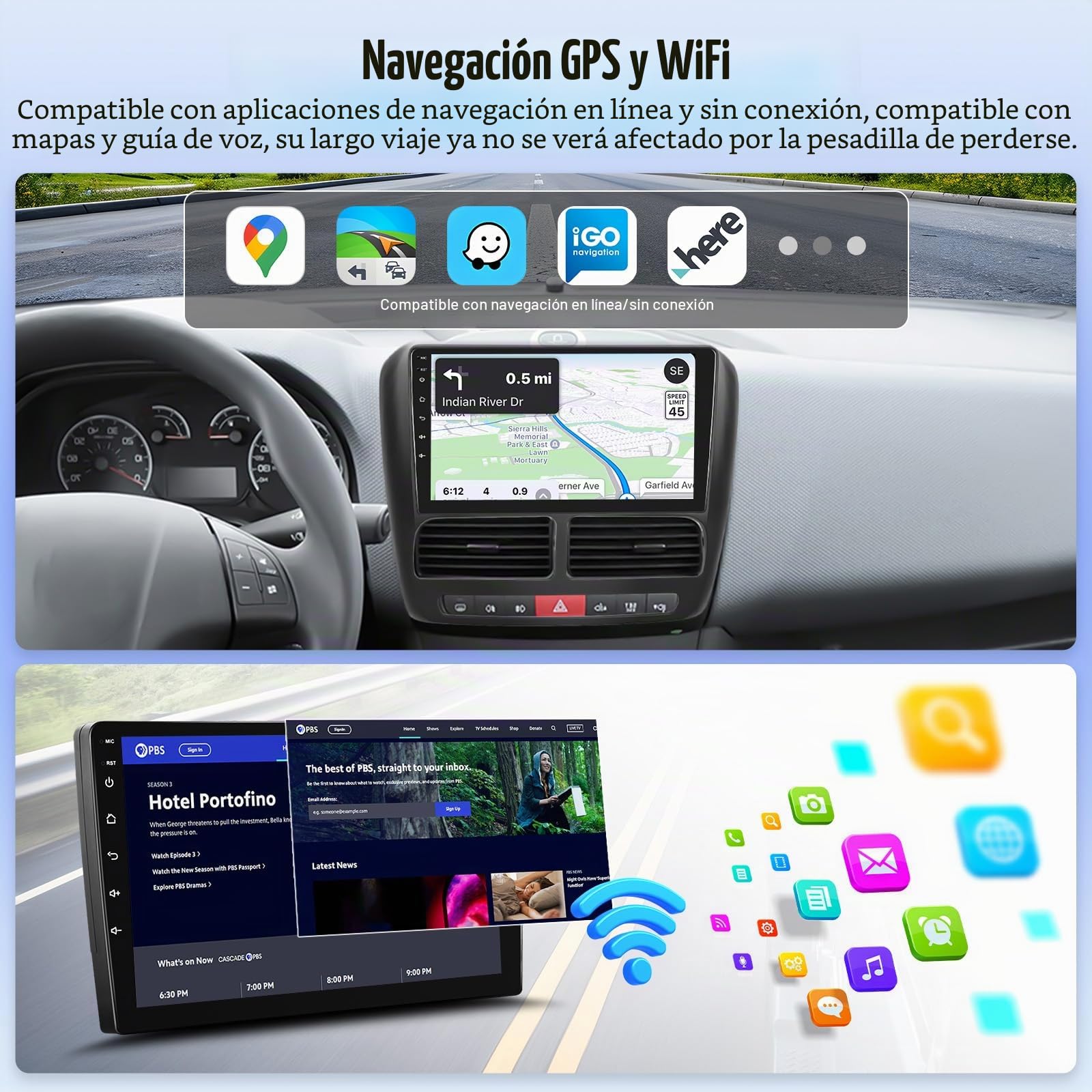 OiLiehu 6+128GB 8 Núcleos Android 13 2 DIN para Fiat Doblo 2010-2015/Opel Combo 2011-2018 CarPlay Android Auto Pantalla Radio Coche 9 Pulgadas Bluetooth GPS FM RDS WiFi SWC DSP/EQ