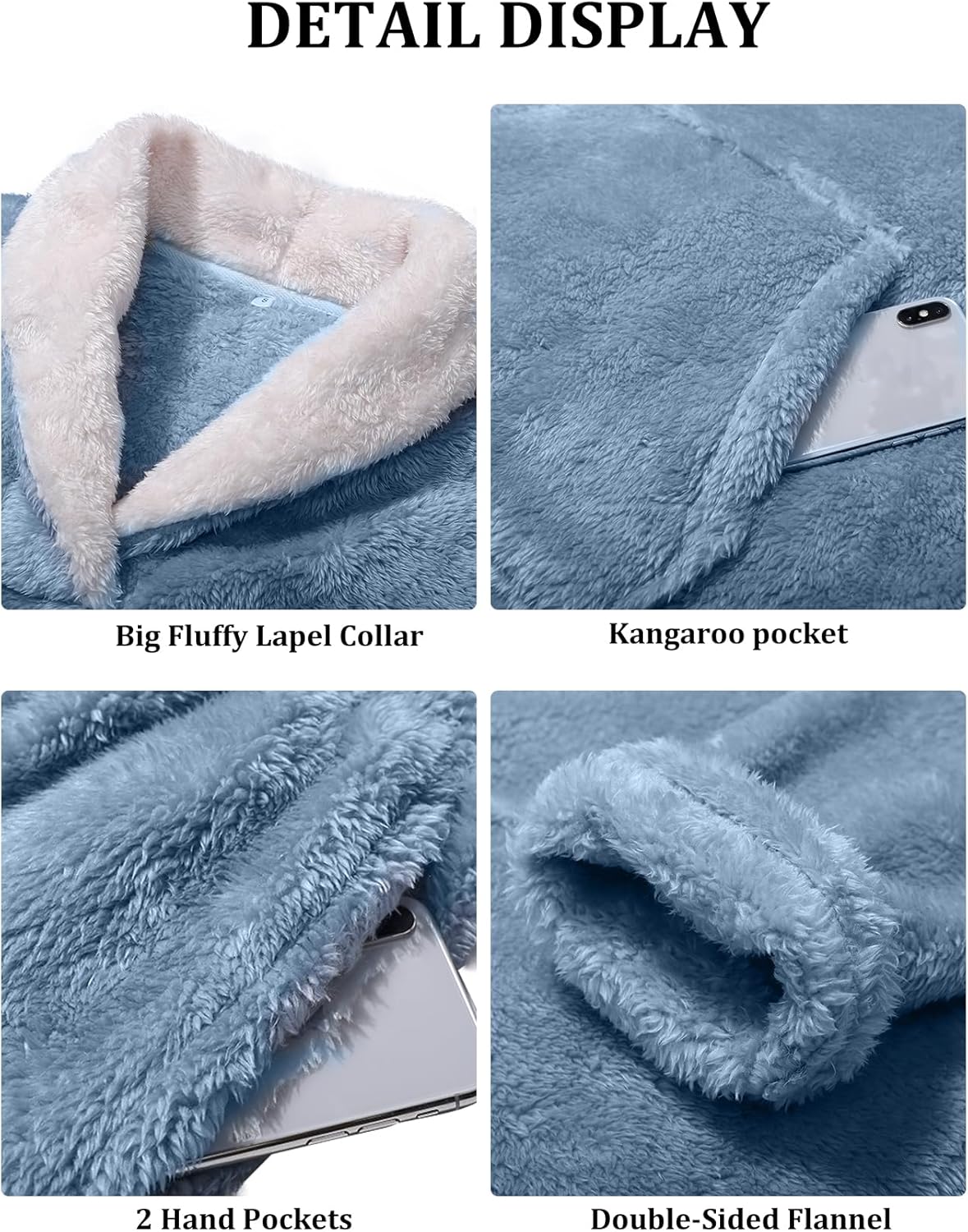 Women's Fluffy Fuzzy Pajamas Set Winter Warm Loose Plush Fleece PJS Lounge Pullover Pants Sets Cozy Sleepwear - Image 6