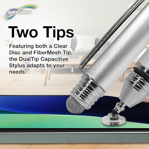 Miniatura 3 de BoxWave Lápiz capacitivo compatible con Samsung Galaxy Z Flip 3, lápiz capacitivo DualTip, punta de fibra de disco con punta de disco, color