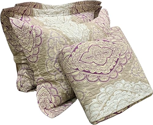 Miniatura 10 de Royal Tradition Annabel - Juego de edredón reversible tamaño King de 3 piezas (110 pulgadas de ancho x 96 pulgadas de largo) colcha ligera