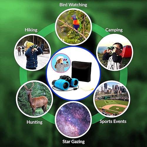 Vista 45 de Binoculares para niños, el mejor regalo para niños y niñas de 3 a 12 años, óptica de alta resolución a prueba de golpes, mini juguetes binocuolares