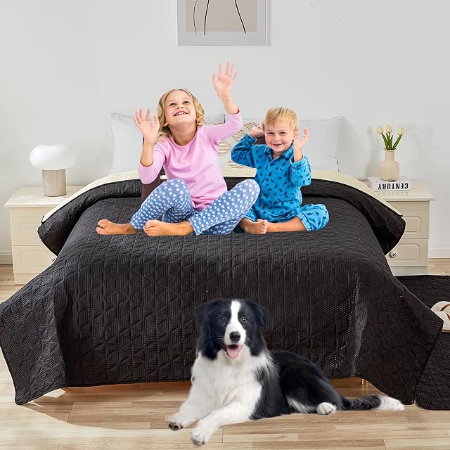 Foto 2 de 7 de PETCUTE Mantas para Camas para Perros,Mantas Impermeables para Perros para Cama con Fondo…