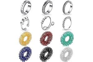 12 Pack Premium Anxiety Rings for Women, Men & Teens