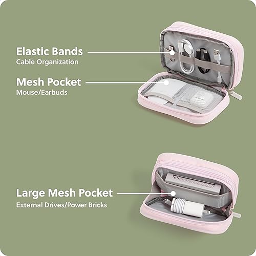 Miniatura 4 de U Brands Bolsa organizadora de lona con doble cremallera, organizador de cables de 7.8 x 5 pulgadas, accesorios de computadora, artículos esenciales