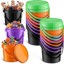 Funnymoom 20 Pack 48 oz Halloween Trick or Treat Candy Buckets for Parties