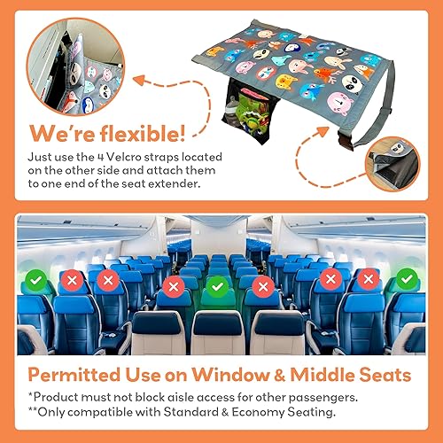 Miniatura 8 de Extensor de cama y asiento de avión para niños pequeños, cama de avión acogedora y fácil de instalar para niños, de 1 a 4 años