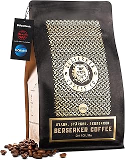 BERSERKER COFFEE Extra Starke Kaffeebohnen - 1x500g - 237mg Koffein auf 100ml - Säurearm - Ganze Bohnen für Kaffeevollautomat, Espressomaschine