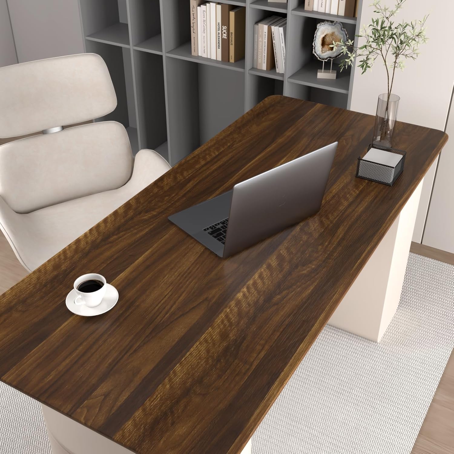 Rustic Walnut Wood Contact Paper for Countertops Waterproof Brown Wood Wallpaper Peel and Stick Natural Faux Wooden Grain Vinyl Wrap for Cabinets Table Removable Brown Wall Paper 15.7"x472"