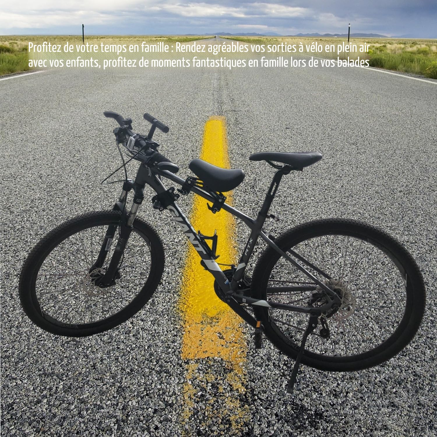 Siège de vélo de montagne pour enfant avec cadre d'accoudoir 2-5 ans