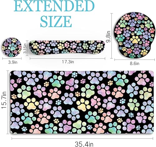 Miniatura 6 de LIMKRIAN Alfombrilla de escritorio, alfombrilla de mouse XXL grande para juegos con reposamuñecas, alfombrilla de mouse ergonómica, reposamuñecas