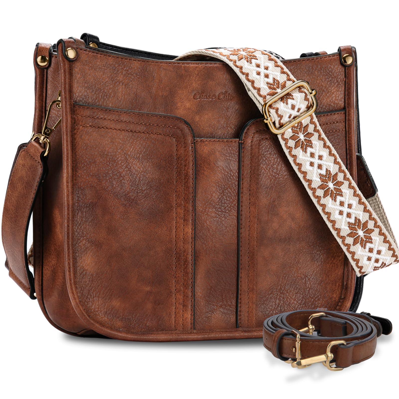 Chase Chic Borsa Tracolla Donna, Resistente All'acqua Casual Borsa Da Viaggio Donna, Borsa Lavoro Donna Elegante per Shopping