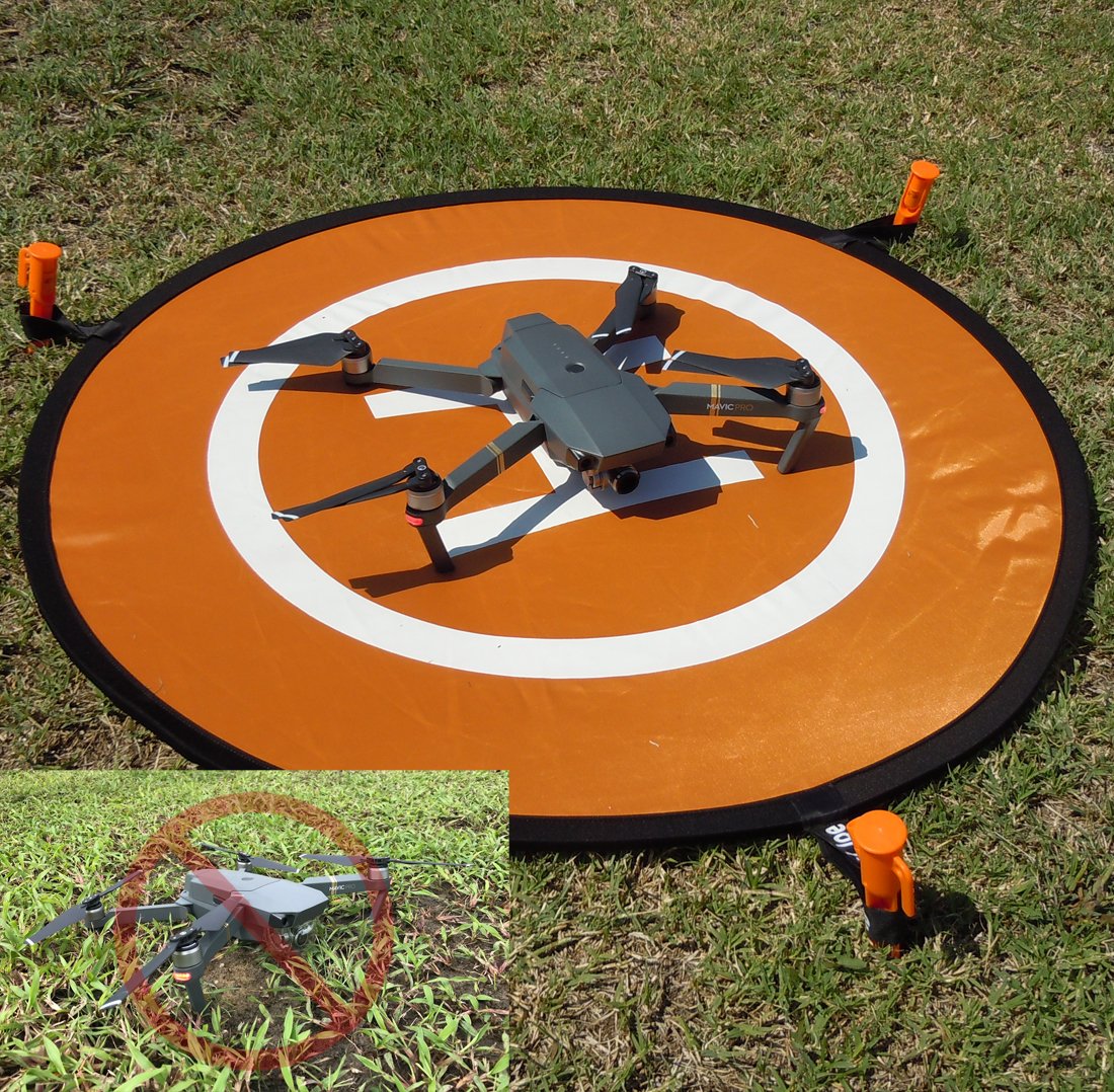 Portable Drone Landing Pad With Night LED Fast Fold RC Quadcopter Helicopter Launch Apron for DJI Spark, Mavic Pro, Phantom, Inspire, Yuneec Typhoon, 3DR Solo, GoPro Karma, Parrot, Antel Robotic