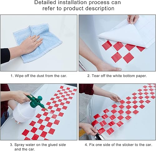 Miniatura 5 de TOMALL Calcomanía de rayas para capó de 49.8 x 9.2 pulgadas para automóvil, carreras, carrocería, carrocería, parachoques a rayas, calcomanía de