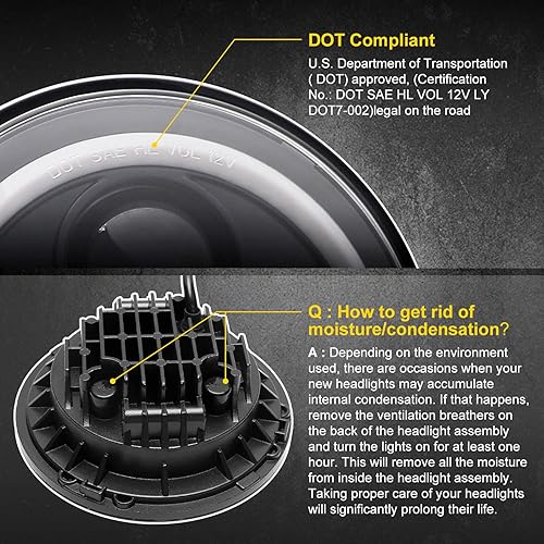 Miniatura 7 de Focos delanteros Led de 7 pulgadas con señal de giro DRLámbar + luces antiniebla Led de 4 pulgadas con anillo de halo DRL blanco para Jeep Wrangler