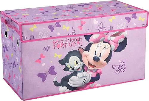 Idea Nuova Disney Minnie Mouse - Baúl plegable de almacenamiento de juguetes para niños, duradero con tapa suave, 28.5 x 14.5 x 16 pulgadas