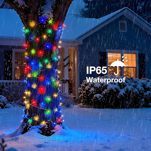 Miniatura 4 de Luces solares de Navidad para exteriores, 2 paquetes en total de 400 luces LED solares de 144 pies con 8 modos, tira de luces de Navidad